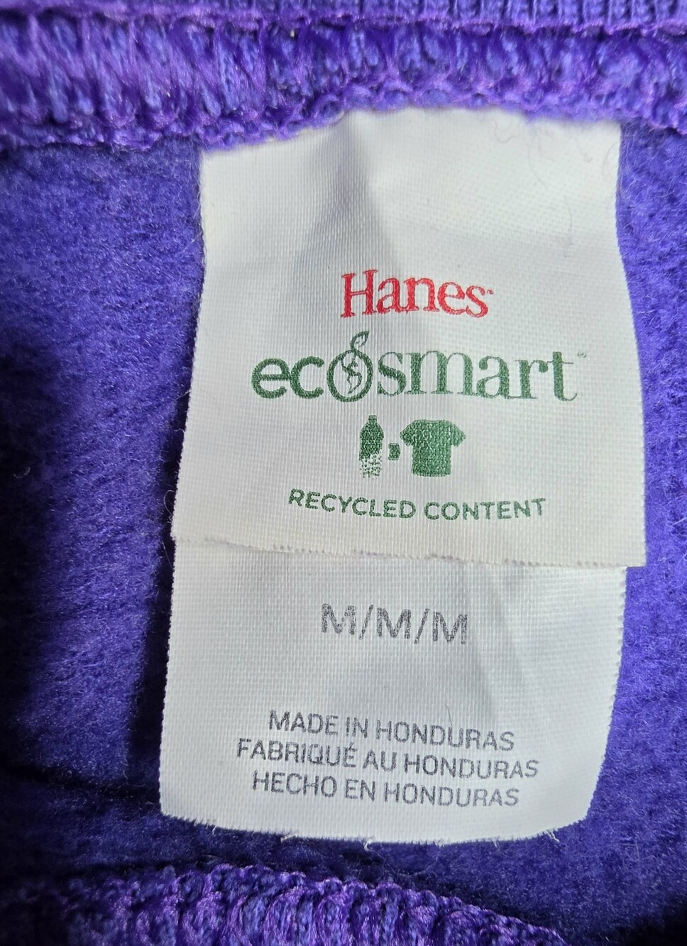 Hanes EcoSmart Men's Crewneck Sweatshirt Size Med Purple Pullover Sku 0412 - Picture 2 of 5
